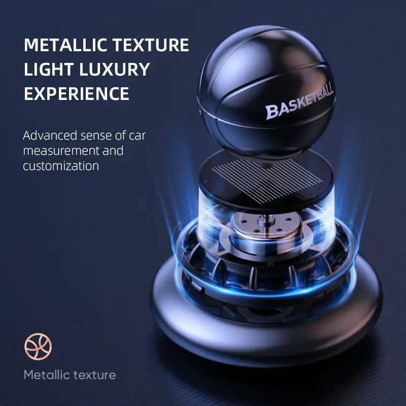 New Factory Outlet Scent Car Air ener Basketball Design Solar Rotating Auto Decoration Perfume Air Fragrance DiffuserXJ241213