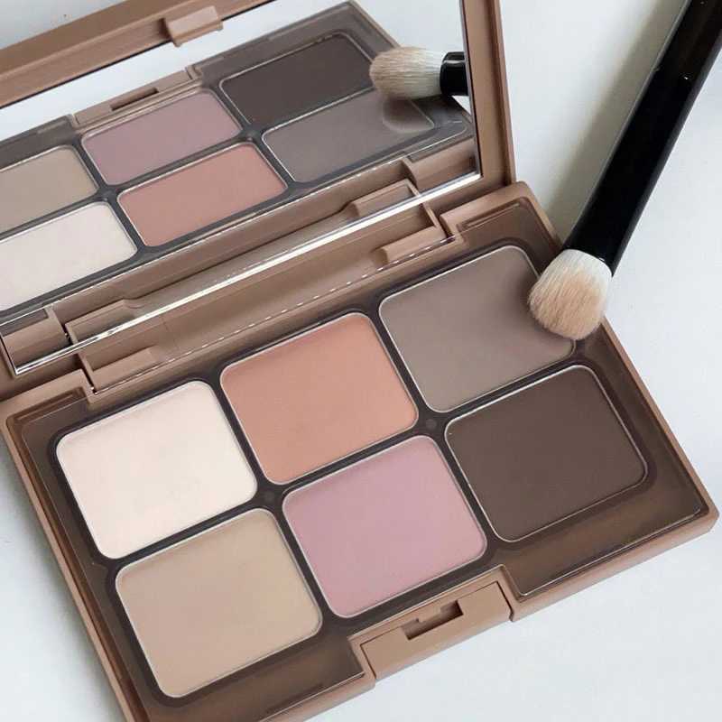 6-color eye shadow powder blusher palette pearl matte earth color eye shadow contour powder pink eye shadow makeup W241213