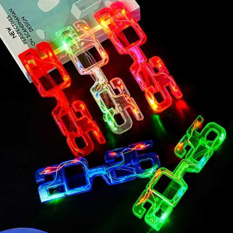 Sunglasses 1-20pcs LED 2025 Glasses Light Up Sunglass for Kids Adult Birthday Neon Wedding Thanksgivings Xmas New Year Glow Party Supplies H241213