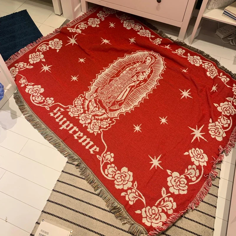 American Marias Virgin Mary Tapestry Street Trend Blanket Camping Sofa Ornaments Premium Quality 241213