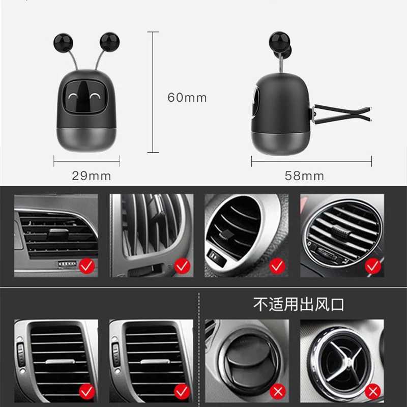 Cute Robot Aroma Auto Air Outlet Perfume Long-lasting Fragrance Clip Diffuser + Solid Car PerfumeXJ241213