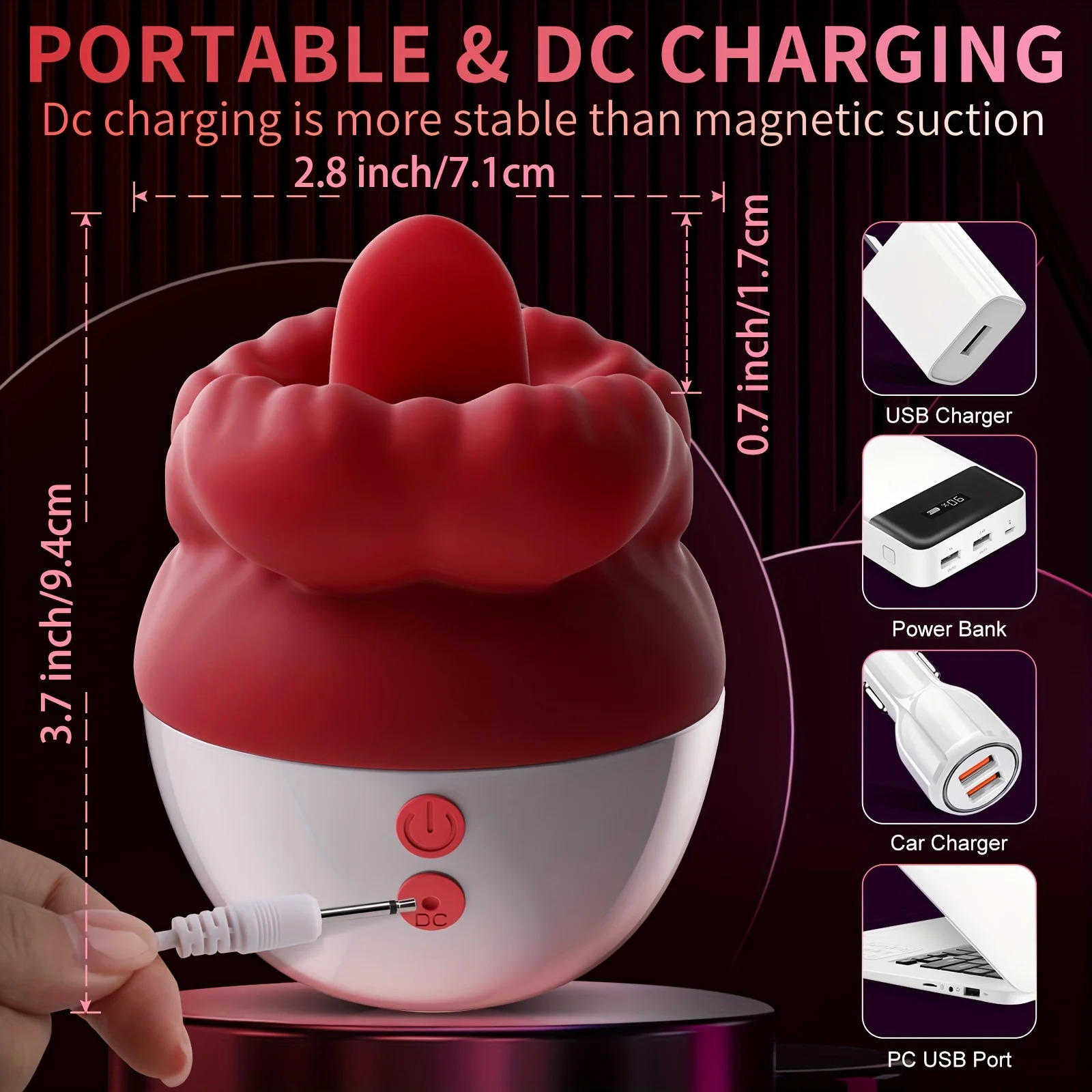 Rose Red Lips Vibrator Clitoris Stimulator Vagina Licking Tongue Masturbator G Spot Massager For Women Silicone Adult Sex Toys 241213