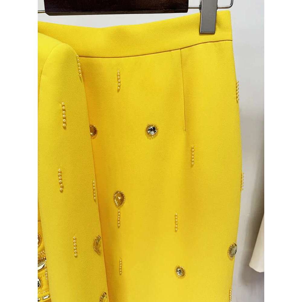 Ladies' Suit HIGH STREET Newest Designer Runway Suit Women's Stand Collar Zip Back Cropped Tops Long Skirt Set 2Pcs