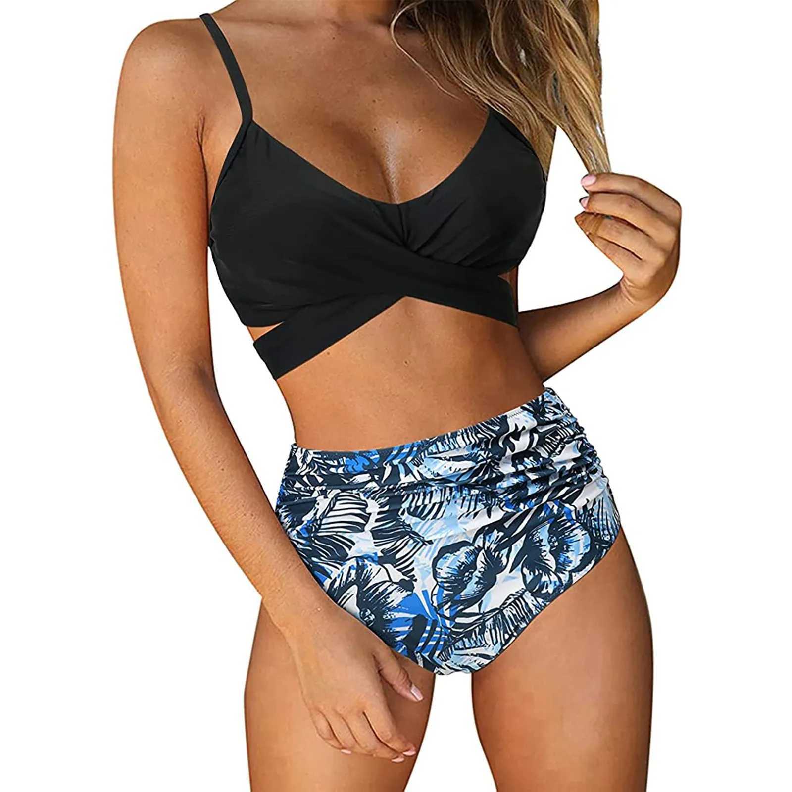 Womens Striped Printing Padded Push Up 2 Piece Bikini Sets Swimsuits BeachweartXJ241212