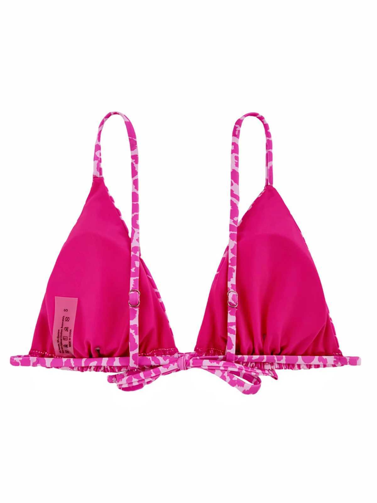 XS - L 2024 New Sexy opard Printed Padded Bikini Top Fa Swimsuit Women Swimwear Bather Bathing Suit Swim Beach Top K5773XJ241212