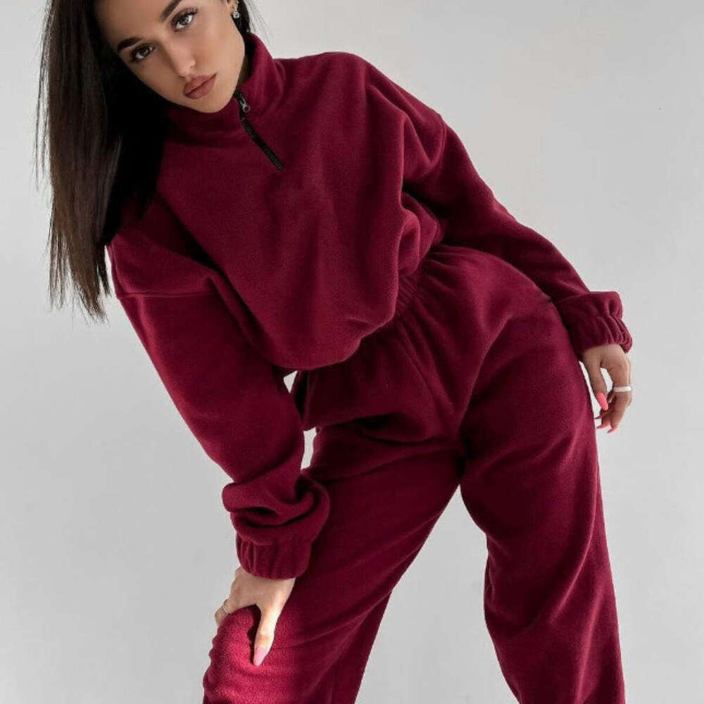 Spring And Autumn New Women's Loose Zipper Stand Up Collar Hoodie Two-Piece Set Trendy Clothing Fashion Casual Temperament