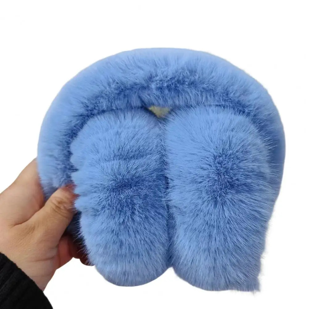 Cute unisex winter ear cushions with fluffy headband and elastic anti slip soft plush fur for women 241211