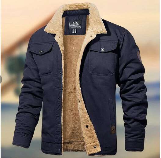 New Autumn And Winter Jackets With Plush Cotton Workwear, Casual Men's Jackets, Fashionable Quality, Classic