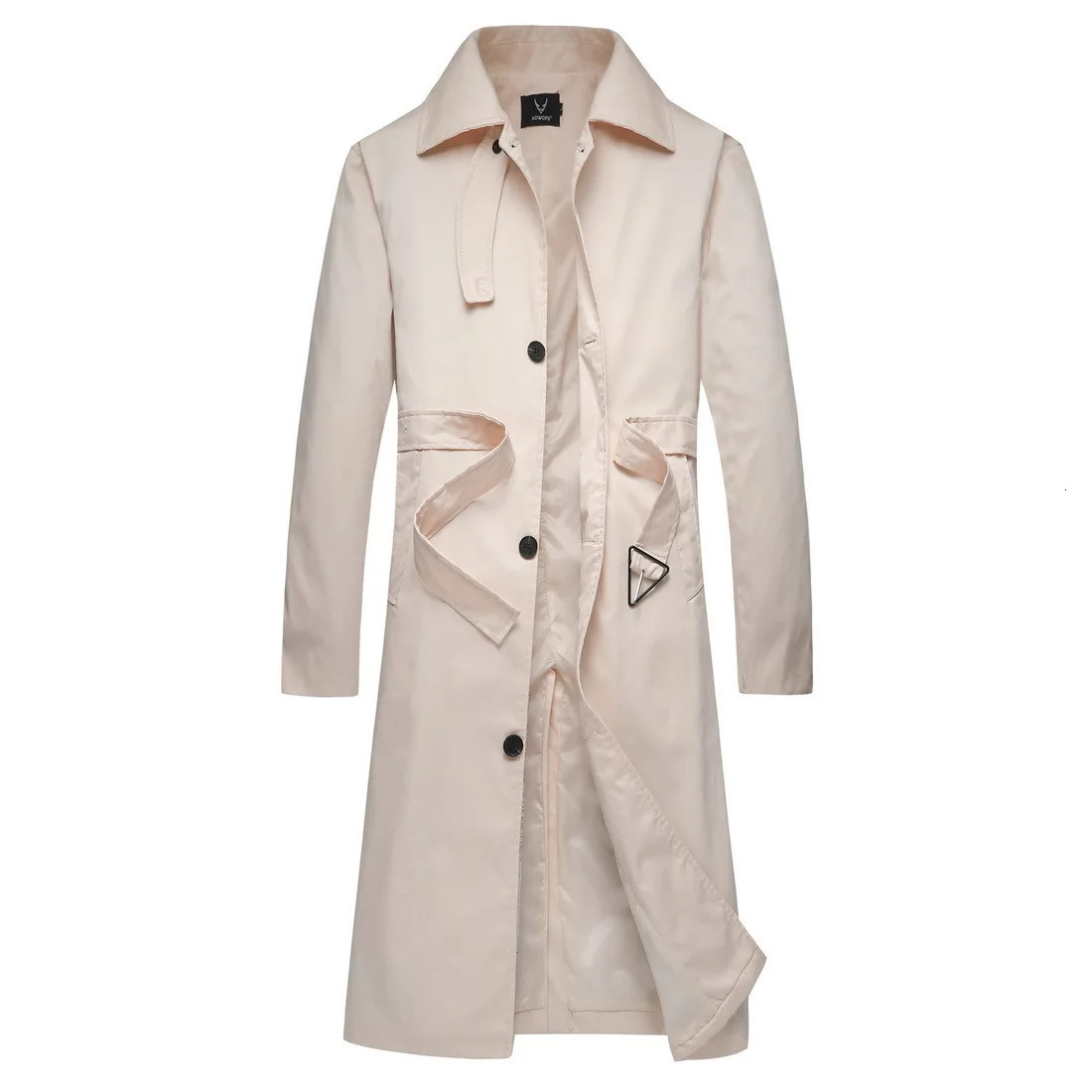 Mens Spring Autumn Windbreak Overcoat Long Trench Coats with Belt Male Pea Coat Men Double Breasted Peacoat 241213