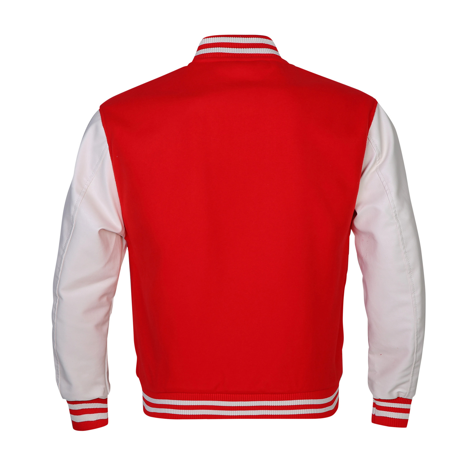 Letterman Coat Autumn Solid Casual Leather Sleeves Wool Unisex Vintage Baseball Varsity Jackets Men 241213
