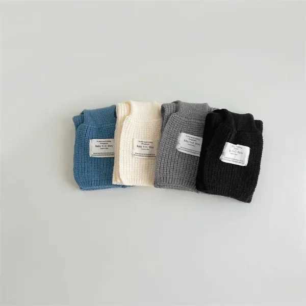 Scarves Wraps Kids Soft Knitted Scarf Winter Warm Infant Toddler Neck Shawl Fashion Children Girl Boy Scarves Baby Bib Solid Color Neckerchief H241213