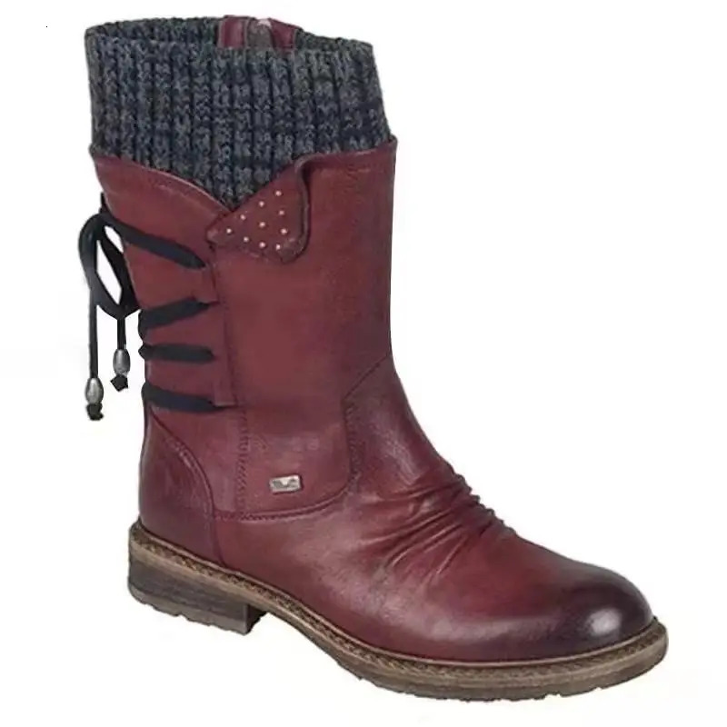Womens Winter Mid calf Boots Winter Shoes Womens Fashion Snow Boots High Suede Warm Botas 241213