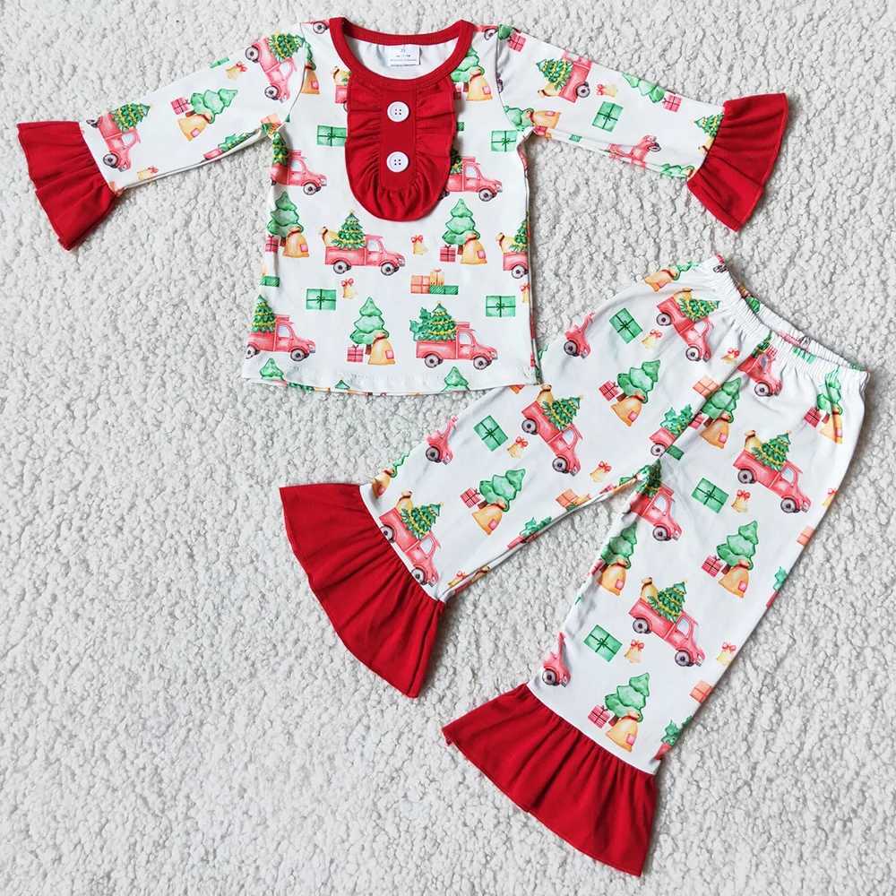 Hot selling childrens designer clothing girls pajamas boys pajamas set Christmas gingerbread boutique baby girls pajamas new W241213
