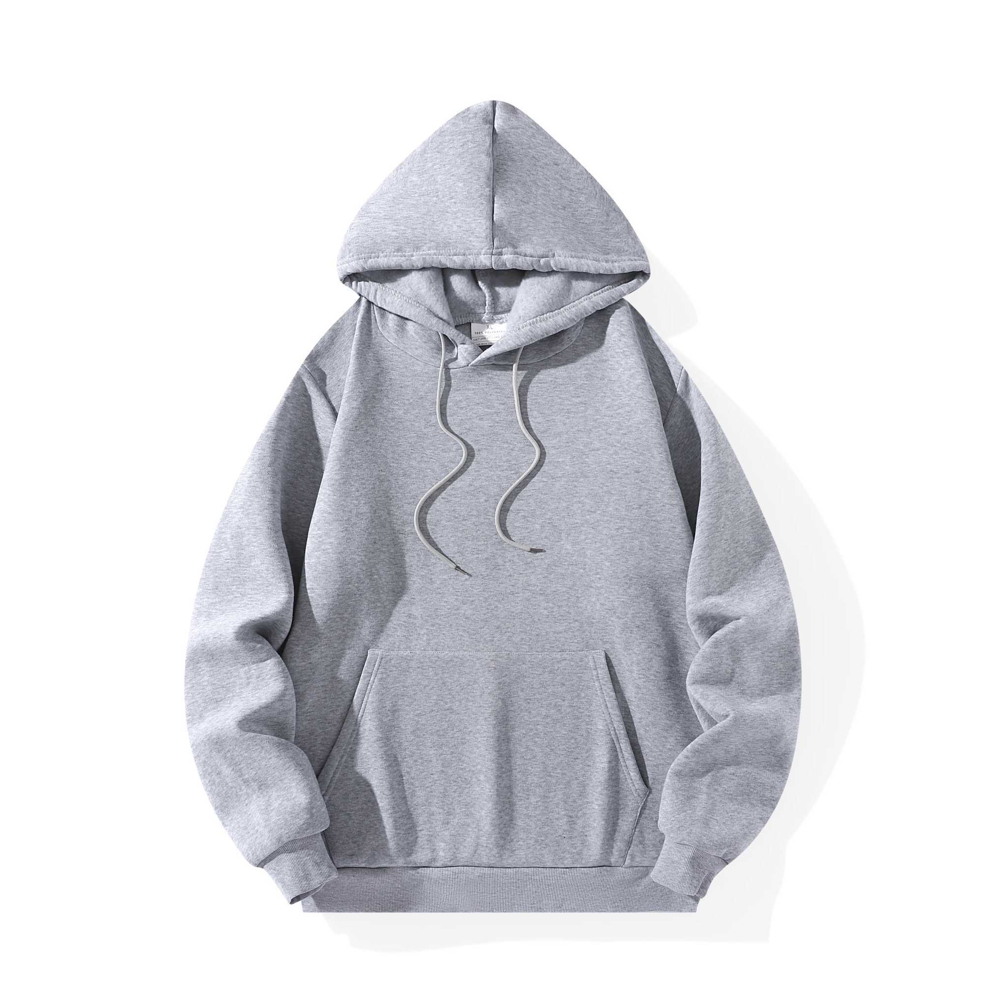 New autumn and winter casual thick hoodie mens solid color basic hoodie sportswear quality jogging texture zipper W241213
