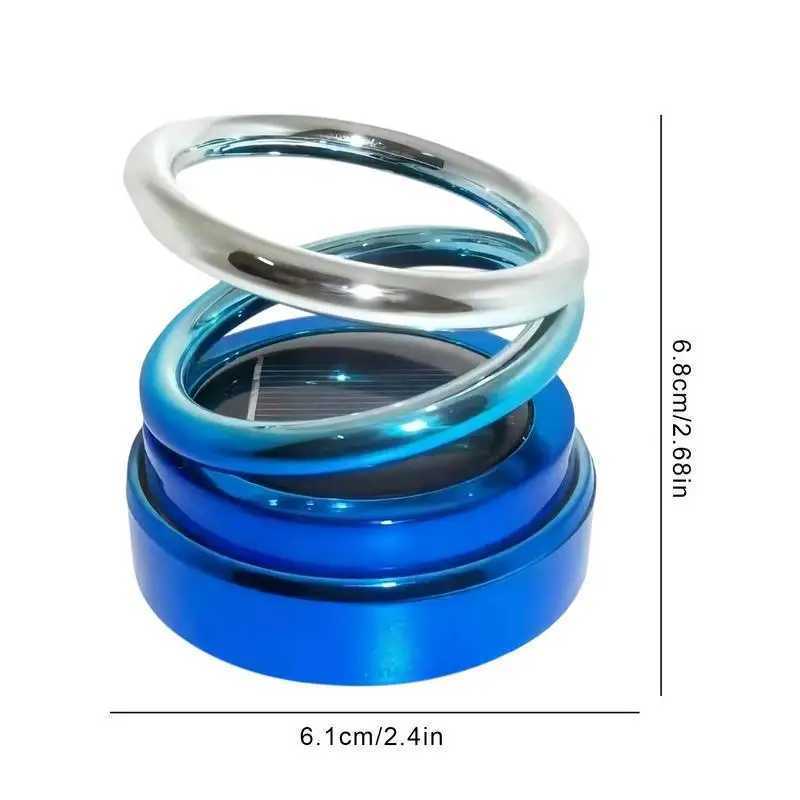 1Pcs Portable Mini Car Air ener Solar Powered Double Ring Rotating Air Cleaner Perfume Fragrance Diffuser DecorationXJ241213