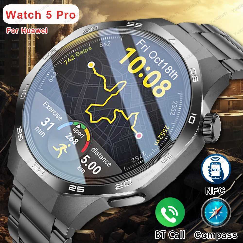 High Quality GPS NFC GT5 Pro Max is suitable for smartwatch mens 360 * 360 AMOLED screen heart rate BT call waterproof mens smartwatch O241213