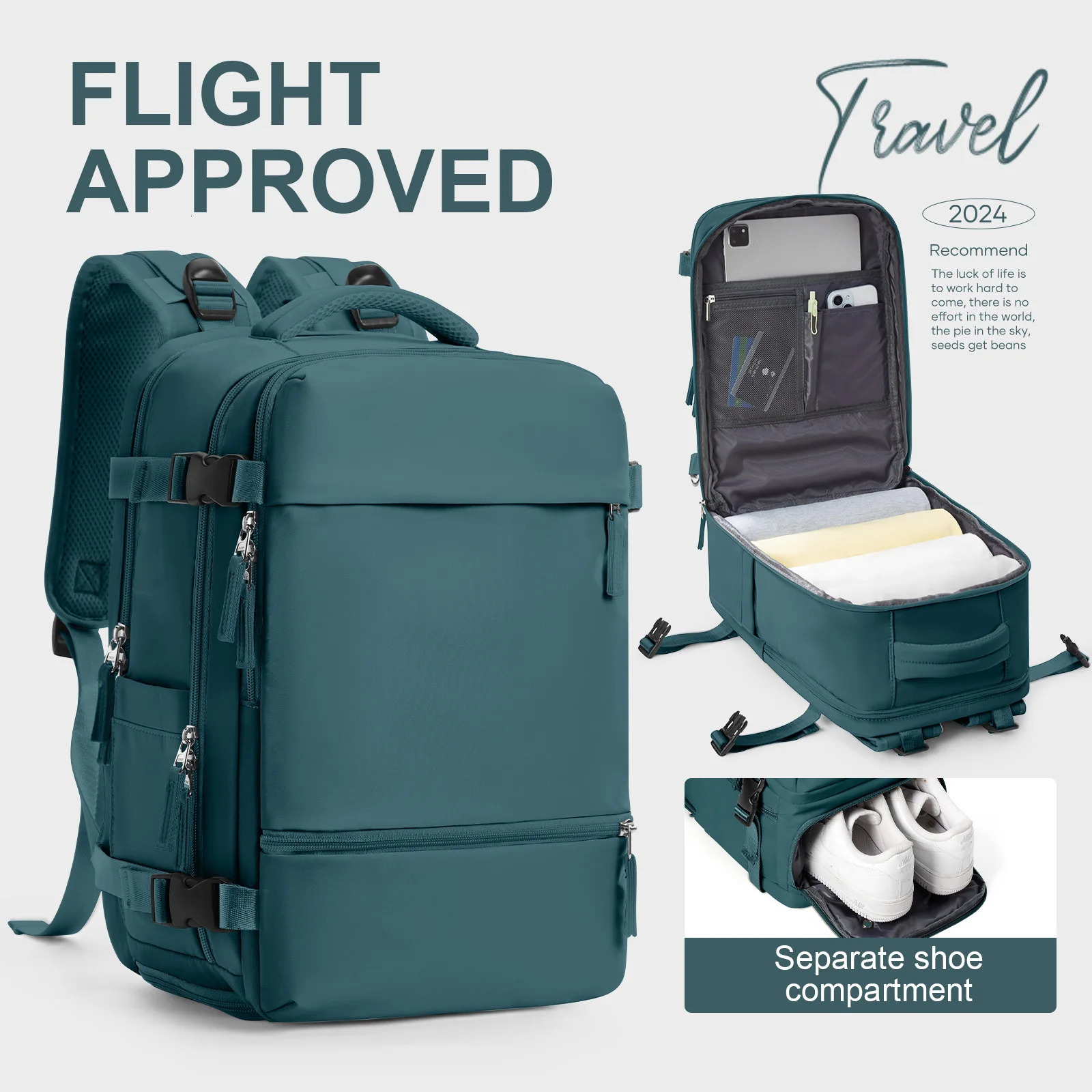 Waterproof Travel Backpack for Men Women Hand Luggage Ryanair Backpack 40x20x25 Cabin Bag 15.6 inch Laptop BackpackBussiness 241212