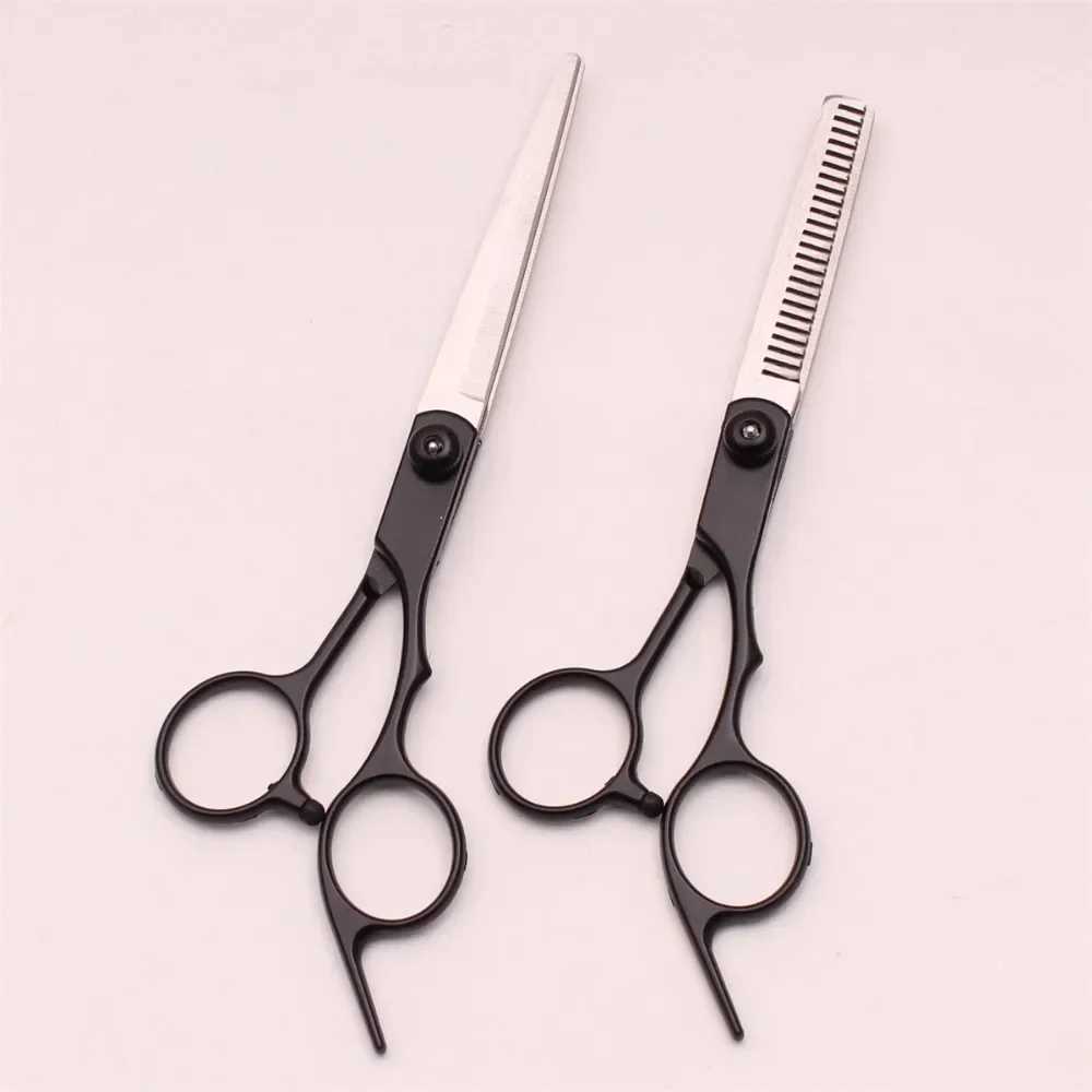 New Arrival 2Pc Professional Hairdressing Scissor Hair Thinning Scissors Multicolor Bangs Broken Hair Tooth Scissor Professional Barber Tool Z241213