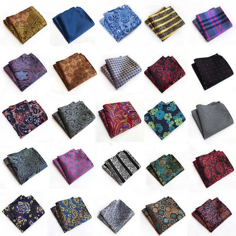 New Mens Pocket Square UK Design Color Dot Retro Paisley Printing Handle Classic Gift Chest Towel Set Accessories W241213