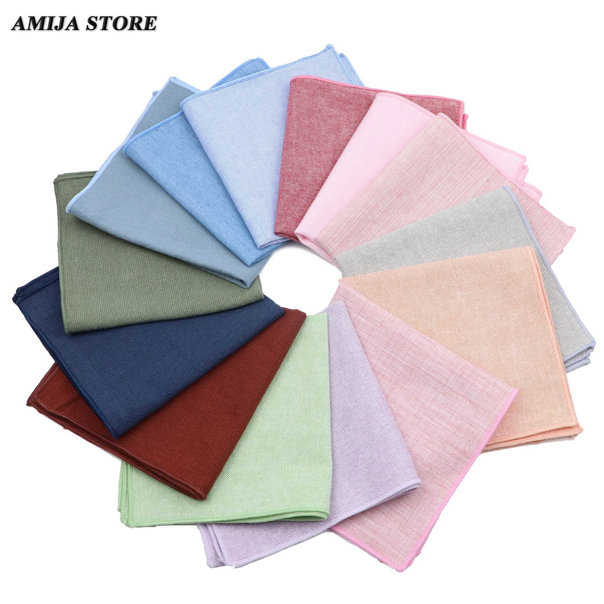 Solid color handle cotton neutral style pink blue pocket square Hanji colorful scarf chest classic style towel bow accessory W241213
