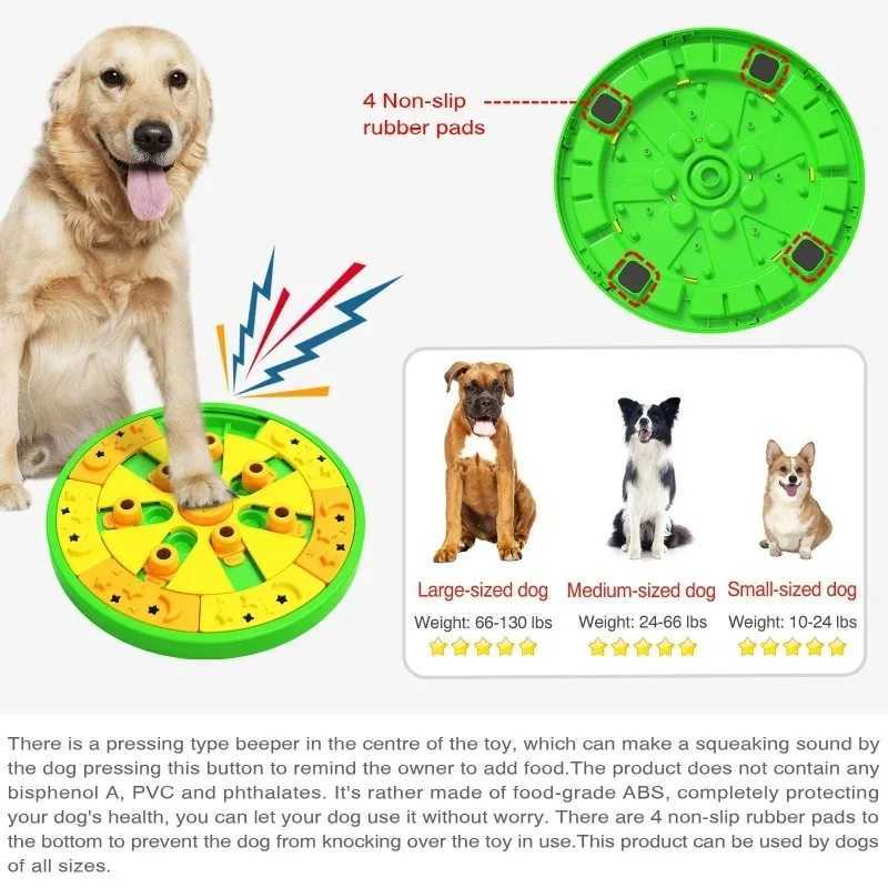 Dog Puzzle Toy Fun Slow Feeding Dog Brain Education Interactive Therapy Puzzle Toy IQ Squeak Design Toy 3in1 Interactive X241213