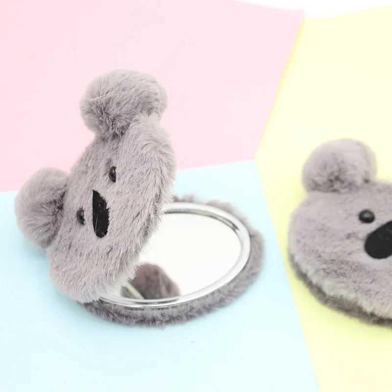 Cute Plush Cosmetics Mirror Mini Makeup Mirror Decorative Mirrors Portable Double-sided Folding Mirror Pocket Beauty toolsXJ241213