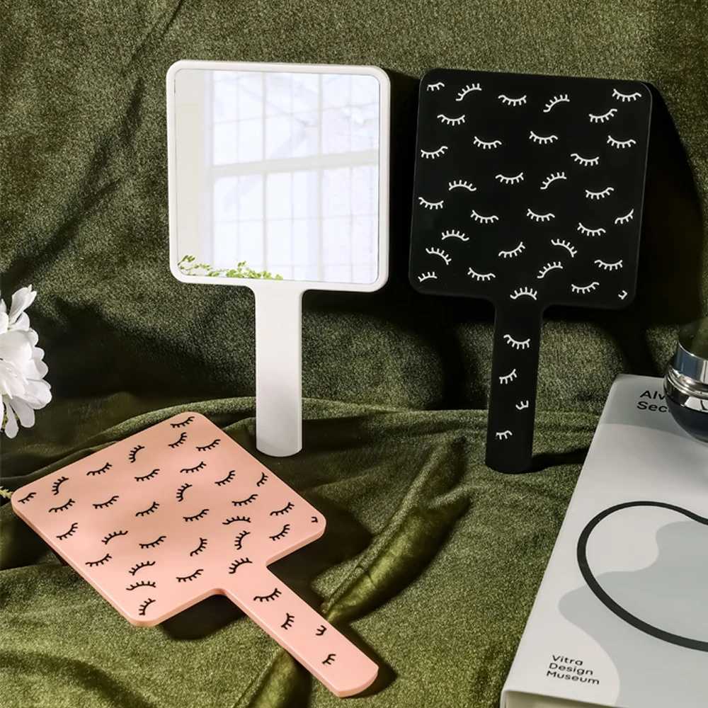 1 Piece 12cm Eyelash Extension Handheld Mirror Lashes Design High Definition Square Compact Makeup Mirrors Tools Beauty SalonXJ241213