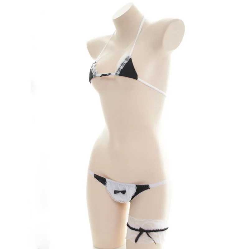 Amine Bandage Cute Bikini Set Japanese Maid Swimsuit Cosplay Women Mini Swimwear 2023 ss Bathing Suit Sweet Girls BikinisXJ241212