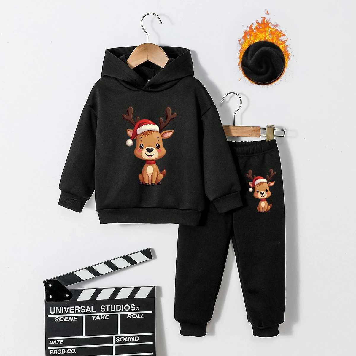 1-8Y baby boy Christmas long sleeved autumn/winter lagging car hot stamping hooded sweatshirt W241213