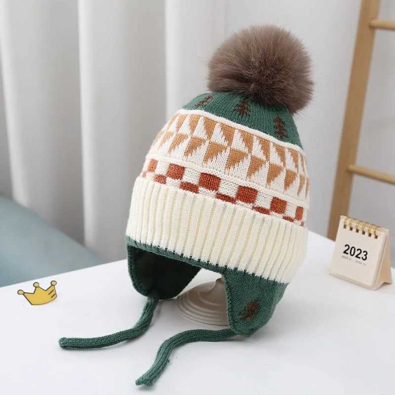 Winter Baby Hat Pompom Fleece Lining Baby Beanie Infant Bonnet Kids Cap for Girls Boys Bobble Kids Hat for Children 1-4YXJ241213
