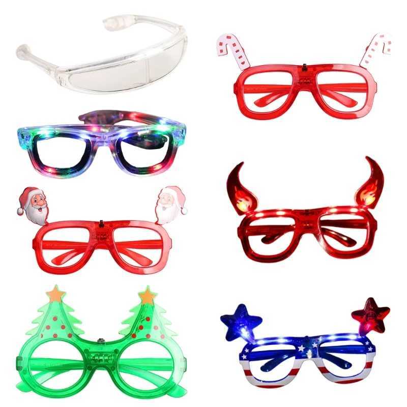 Sunglasses Christmas Party Glasses Props Eyewear Christmas NewYear Party Celebration Sunglasses Decoration Adult Kid LED Eyeglasses H241213