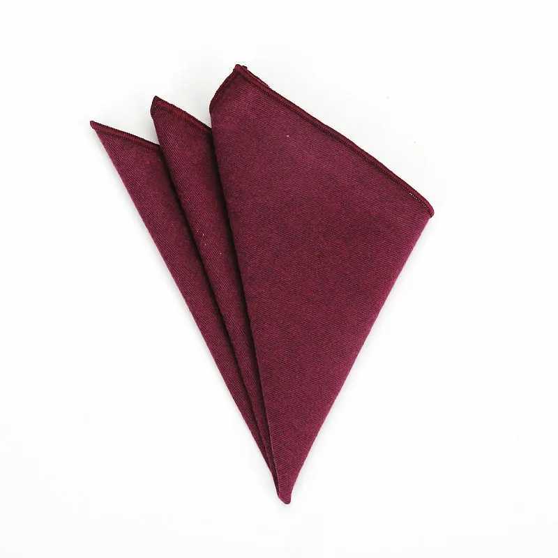 2019 New Mens Cotton Pocket Square Solid Color Black Pink Blue Handle Headscarf Wedding Party Set Hanji 25 * 25CM W241213