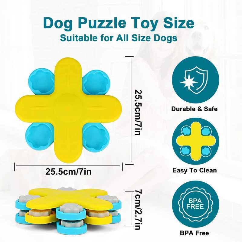 Benepaw dog puzzle toy interactive anti slip rich pet toy puppy food dispenser slow feeder for Boredom IQ training X241213