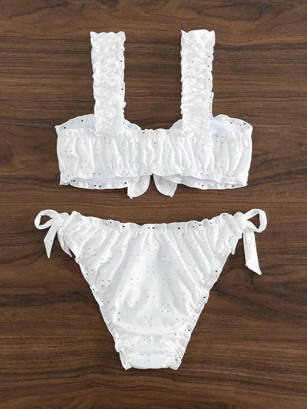 Schiffy Knot Front Tie Side Bikinis 2024 White Swimsuit Women Swimwear Fa Sexy Bathers Bathing Swimming Swim Suit BeachwearXJ241212