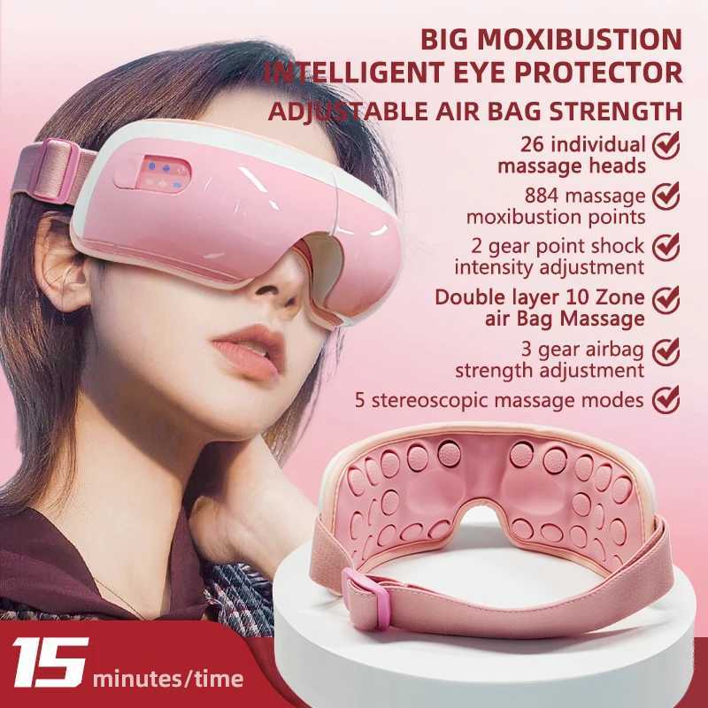 4D music electric eye massager hot compressed air bag pressure vibration massage eye care instrument relieves fatigue improves sleep W241213