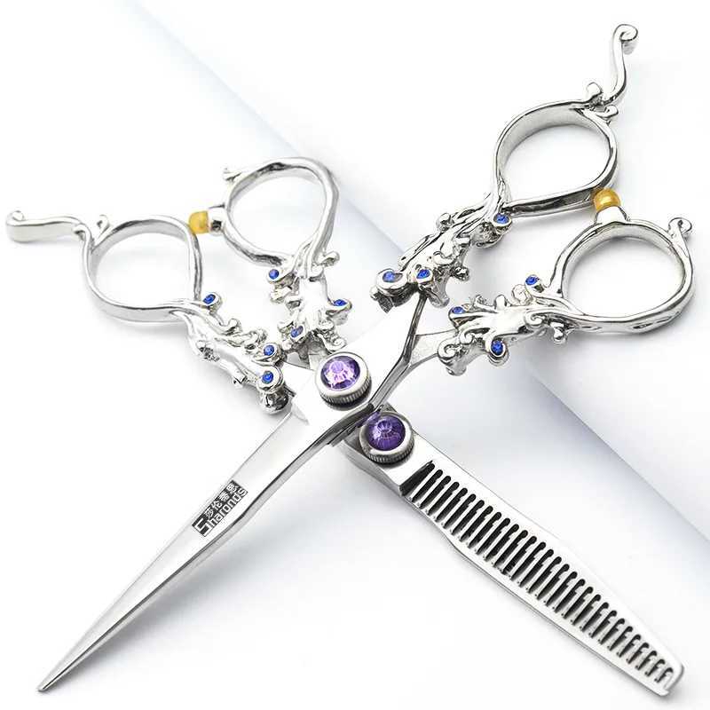 New Arrival 6-inch professional hair clipper set barbers special thin dental clipper hair salon hair cutting tools retro style Z241213
