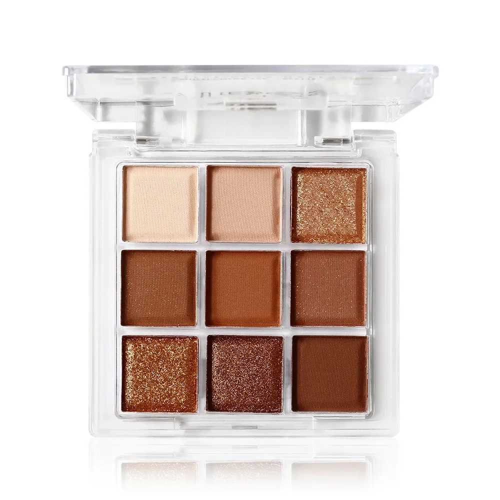 Sexy Charming Deciduous Red Brown Eye Shadow Makeup Palette Chocolate Brown Pearl Glitter Powder Nine Color Eye Shadow Palette W241213
