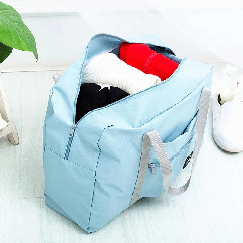 Travel Bags Stock Nylon Foldable Portable Handbags WaterProof Luggage Storage Tote Organizer for Clothing 241203