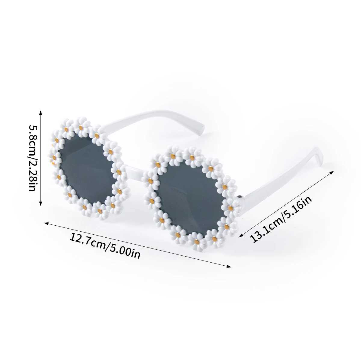 Sunglasses 5pcs Colorful Daisy Flower Sunglasses Photo Glasses Kit Kids Girls Birthday Party Decor Summer Party Photo Props Wedding Favors H241213