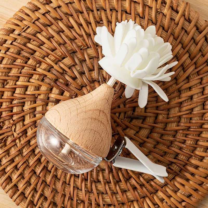 Teardrop Car Perfume Glass Bottle Air ener Clip Air Vent Empty Essential Oils Bottle Fragrance Diffuser Interior PendantXJ241213