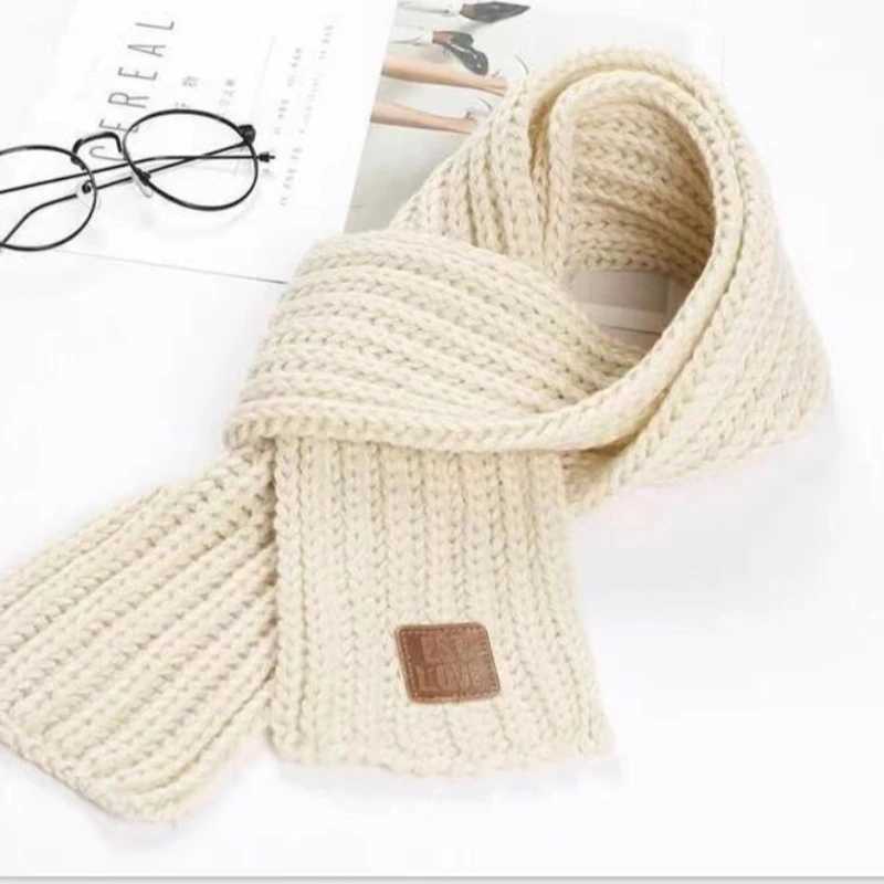 Scarves Wraps Fashion Warm Kids Scarf Thick Outdoor Neck Warmer Winter Soft Knitted Scarf Baby Boys Girls H241213