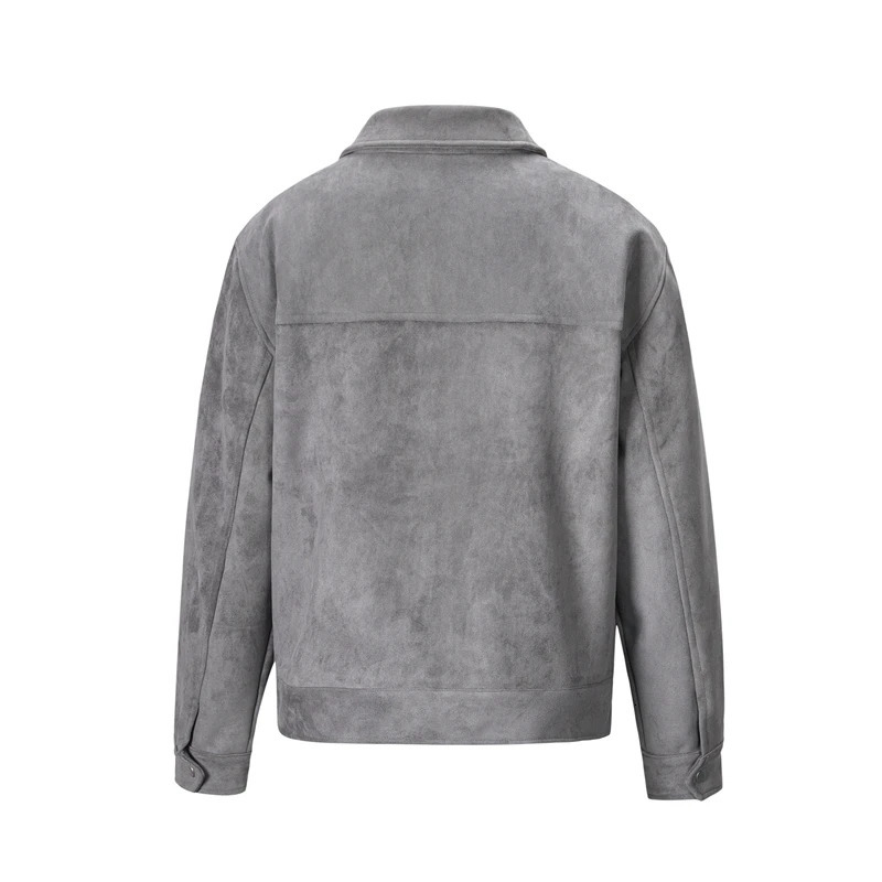 High Street Pockets Laper Zip-up Suede Thick Coat Mens Retro Solid Windbreaker Loose Winter Jackets Oversize Casual Clothes 241213