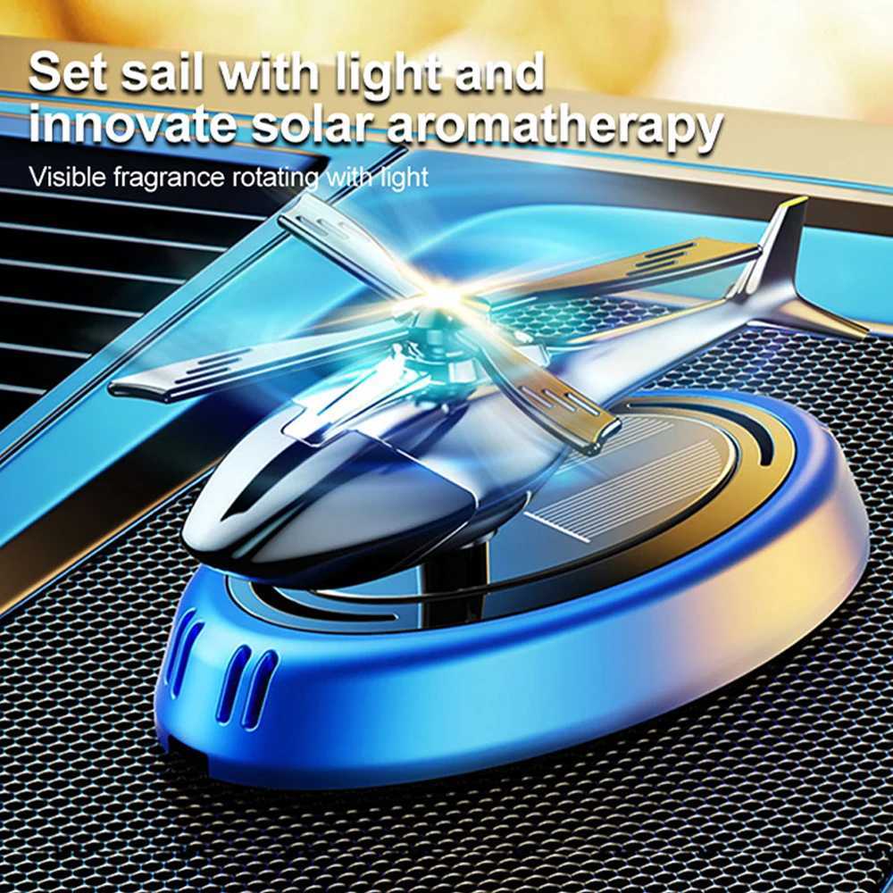 Solar Powered Rotation Heliter Solar Aroma Car Air ener Alloy+ABS Wooden Fragrance Auto Aroma DiffuserXJ241213