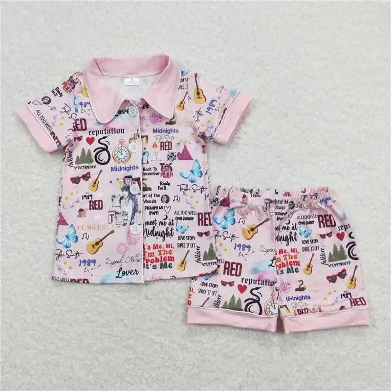 Wholesale Summer Children Nightclothes Baby Boy Girl Cardigan Sleepwear Set Shorts Infant Western Pajamas Nightwear Outfit W241213