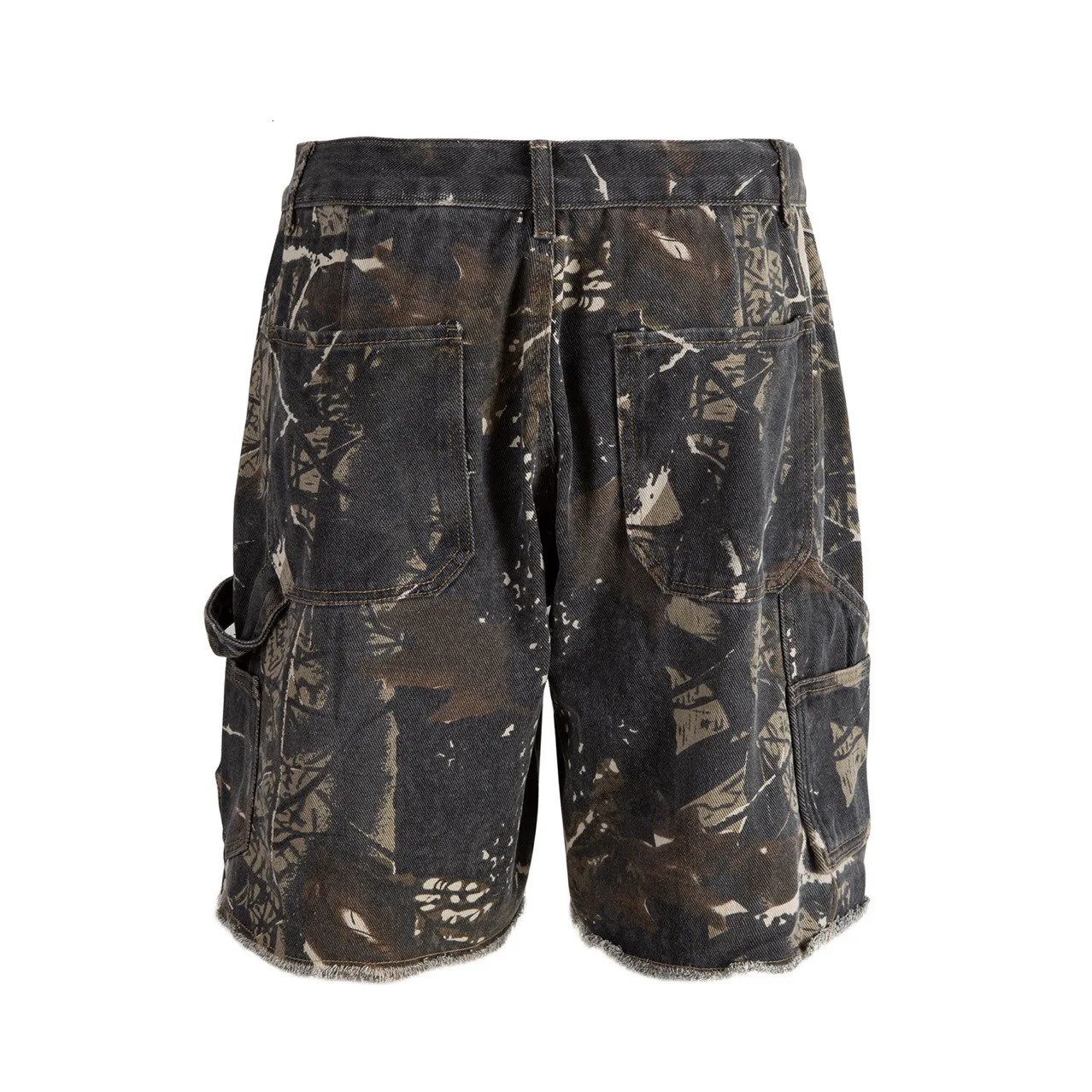 Vintage Camouflage Cargo Printed Denim Shorts 2024 Summer Streetwear Y2k Vintage Cargo Loose Jeans Shorts For Male 241213