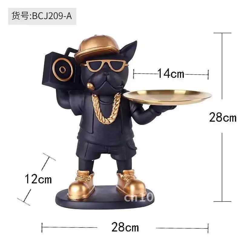 Bldog Figurines Cool Dog Sculpture Life Research Ro Bed Decoration He Interior Decoration Accessories Y241212