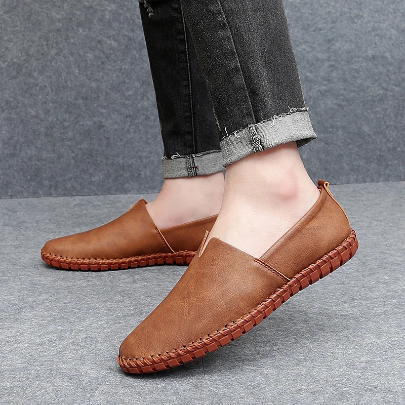 Outdoor casual shoes handmade Moccasins leather Loafers mens driving shoes size 39-48 241213