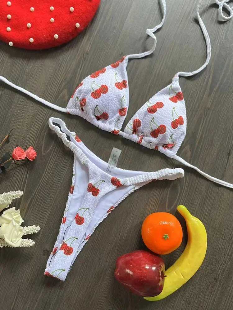 Swimwear Women opard Printed Sexy Bikini Set Striped Beachwear Summer Swimsuit Two-pieces Thong Bathing Suit BiquinisXJ241212