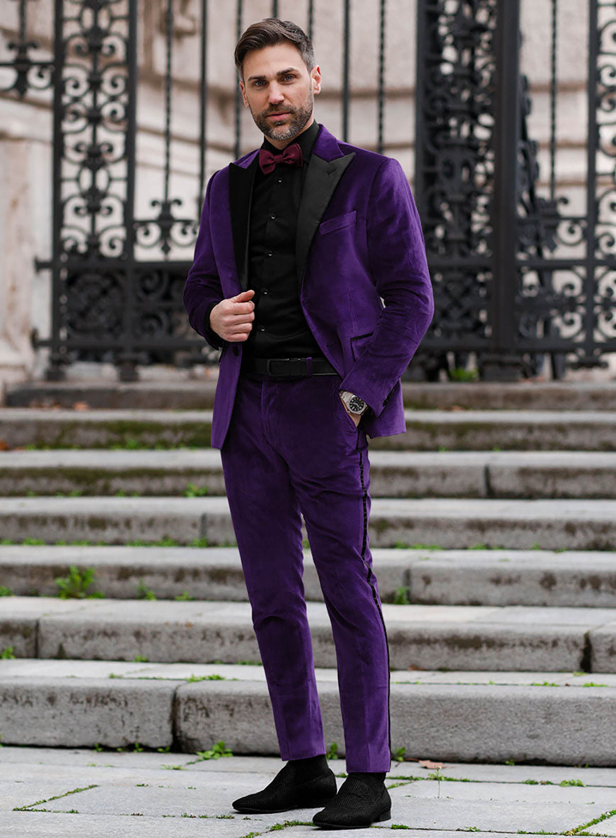 Simple Men Suits 2 Piece Set Coat Pants Peaked Lapel Wedding Tuxedos Single Breasted Fashion Groom Tuxedo suit Customized
