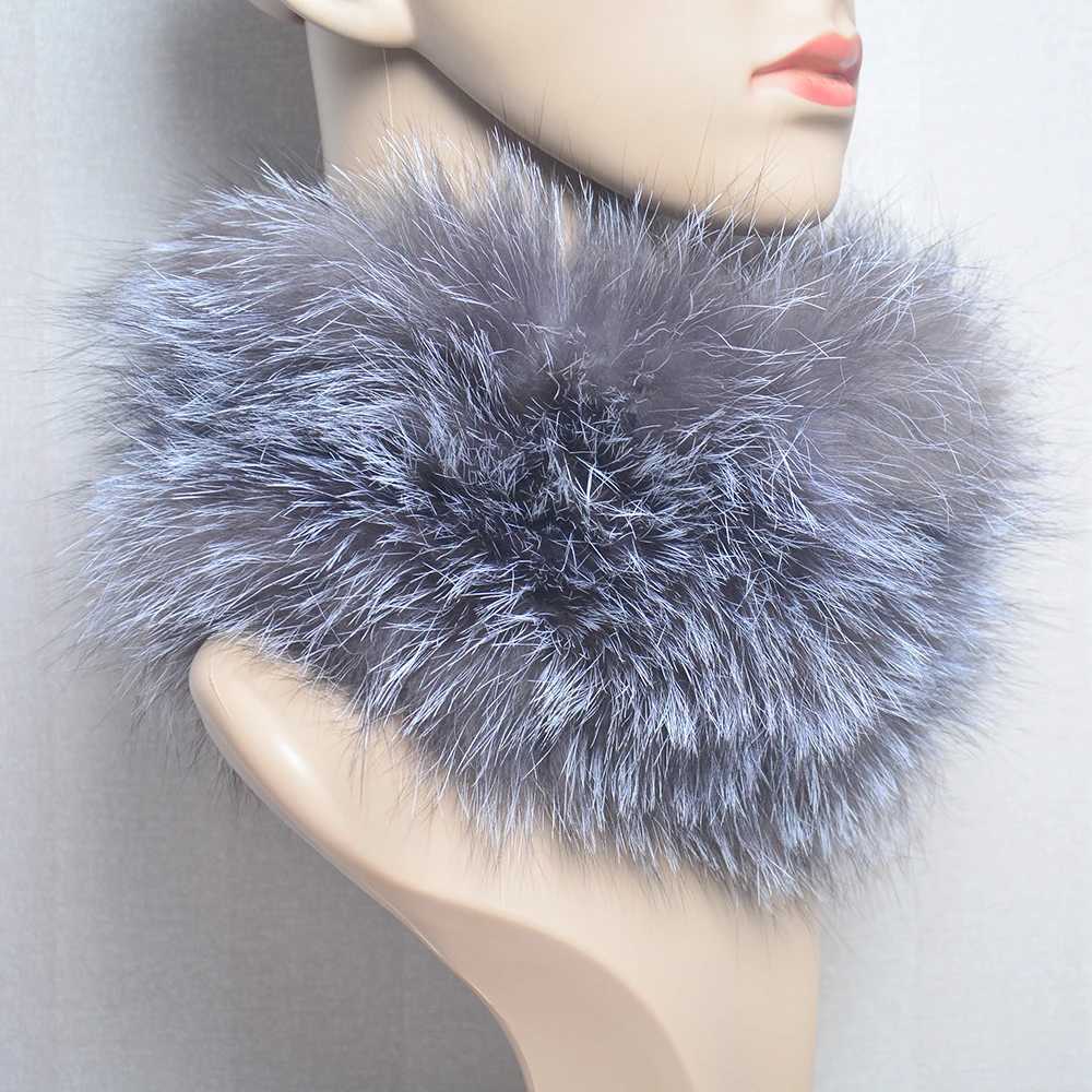 Scarves Wraps 2024 Real Fox Fur Scarf Headband Women Winter Ring Neck Warmer Good Elastic 100% Natural Mufflers H241213